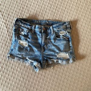 Hi-Rise Shortie denim jean shorts